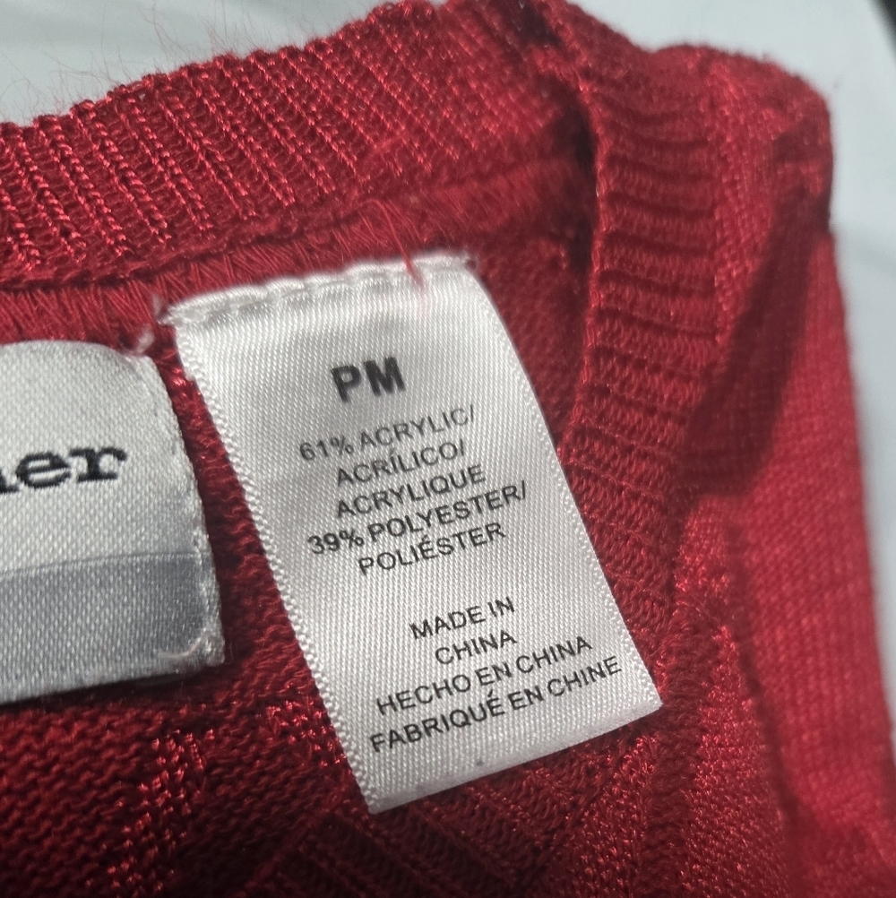 Alfred Dunner Red Women's Short Sleeve Top.Size M petite - Picture 5 of 9